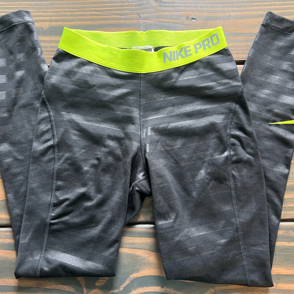 Nike Pro Womens Black fleece lined running pants